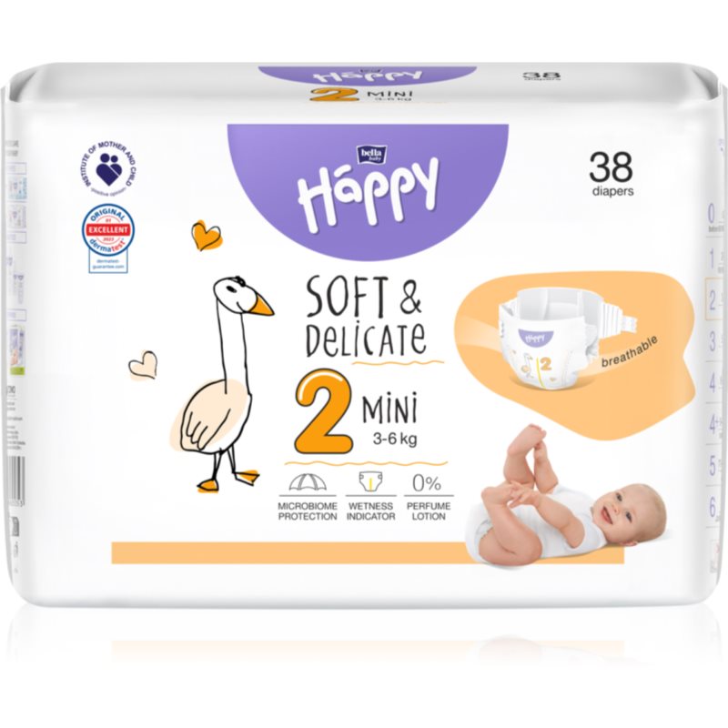 Bella Baby Happy Soft&Delicate Size 2 Mini jednorazové plienky 3-6 kg 38 ks