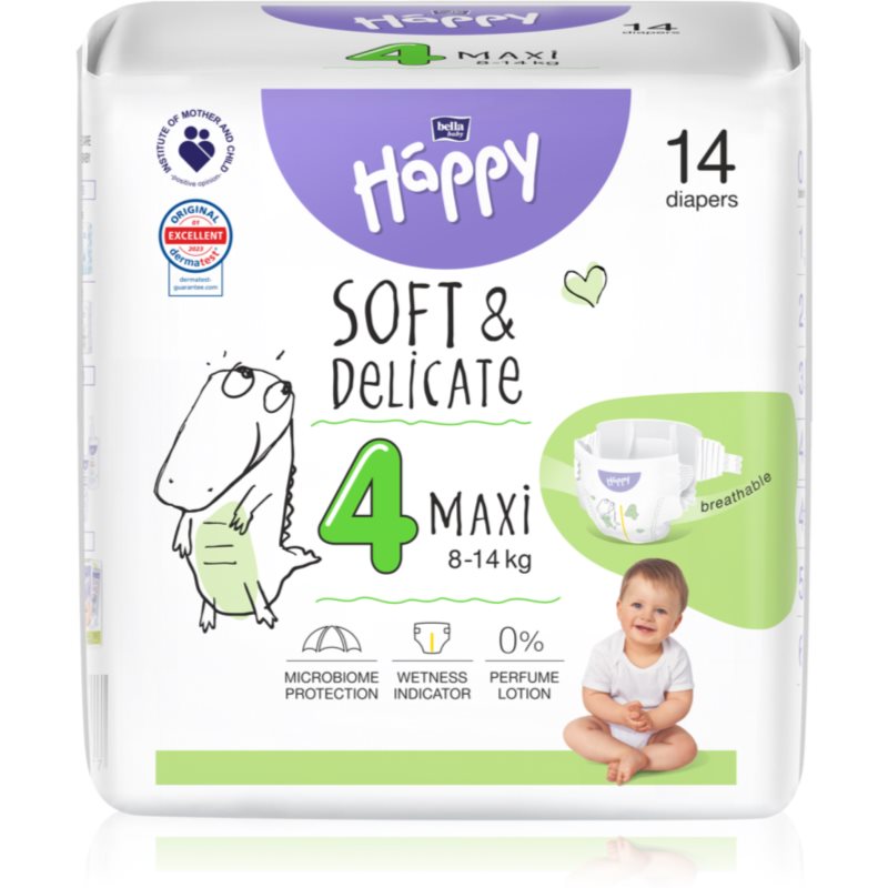 BELLA Baby Happy Soft&Delicate Size 4 Maxi одноразові підгузки 8-14 Kg 14 кс