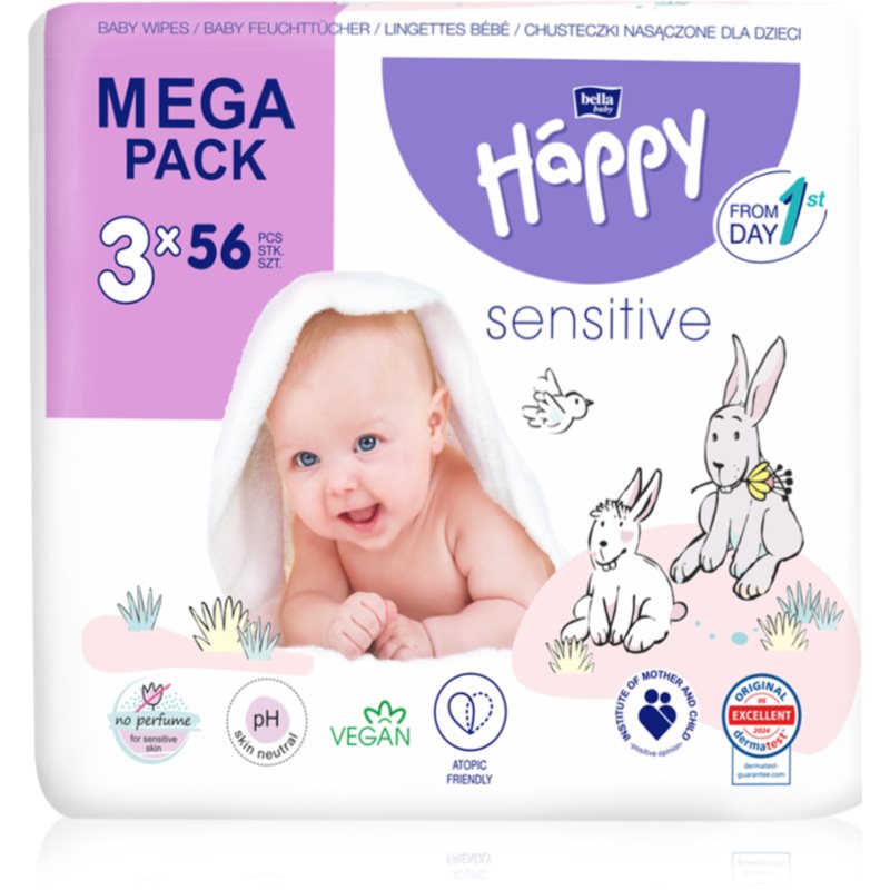 BELLA Baby Happy Sensitive chusteczki nawilżane 3x56 szt.