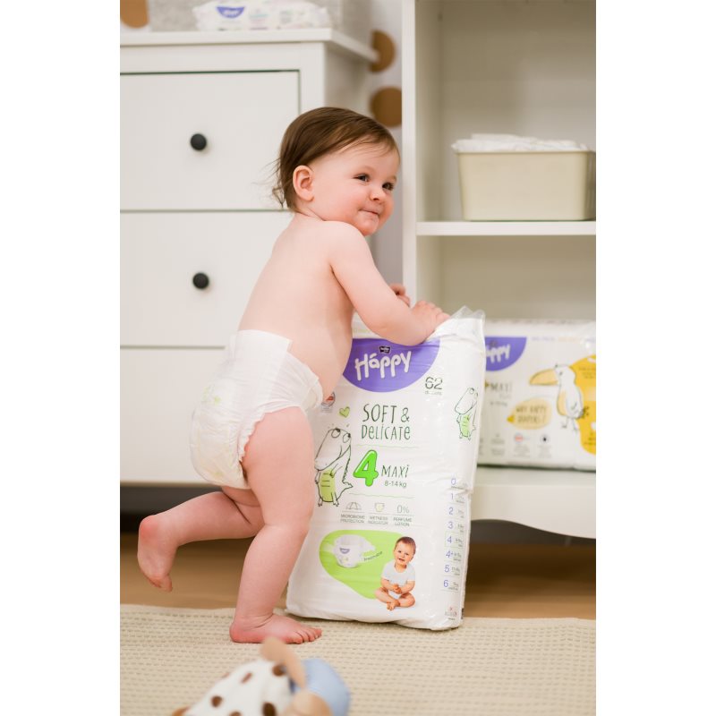 Bella Baby Happy Soft&Delicate Size 4 Maxi Einwegwindeln 8-14 kg 62 St.