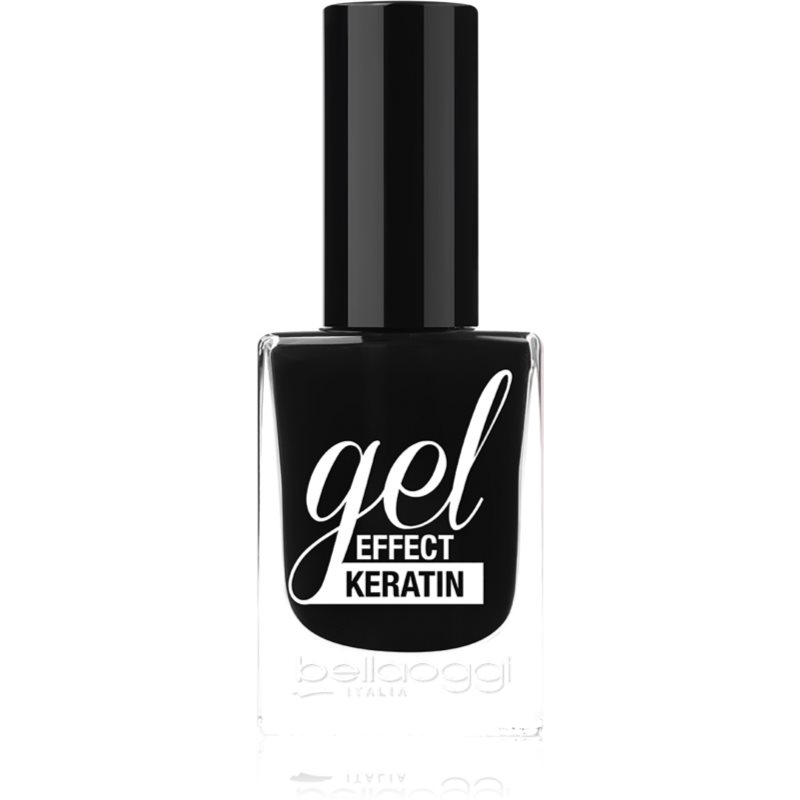 bellaoggi Gel Effect Keratin Nail Polish lak na nehty odstín Black To Gold 10 ml