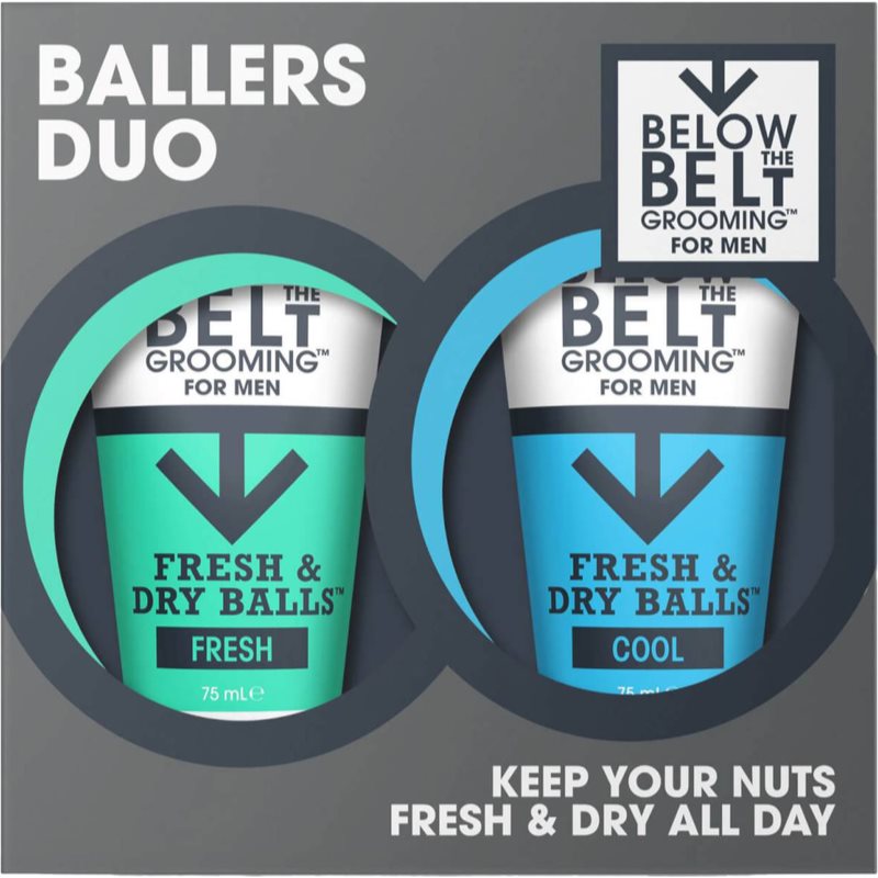 Below the Belt Grooming Fresh and Cool Ballers Duo dárková sada na intimní hygienu 1 ks