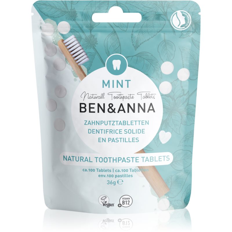BEN&ANNA Natural Toothpaste Tablets Zahnpasta in Tabletten Mint 36 g