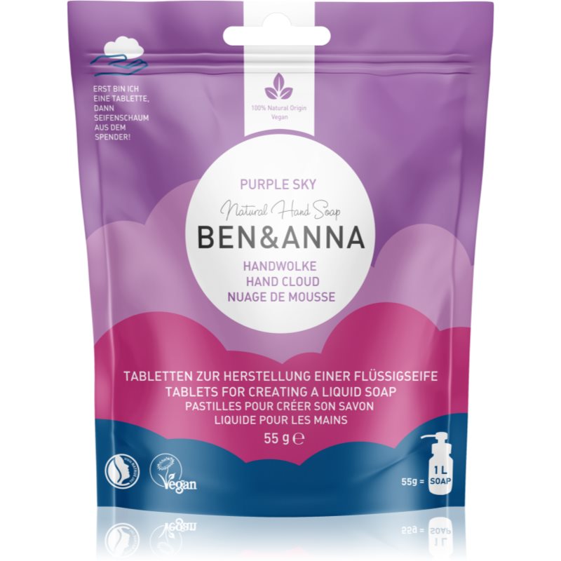 BEN&ANNA Natural Hand Soap рідке мило для рук у таблетках Purple Sky 55 гр