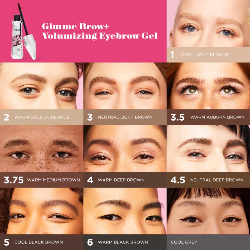 Benefit Gimme Brow+ гель для брів для збільшення об'єму відтінок 2 Warm Golden Blonde 3 гр