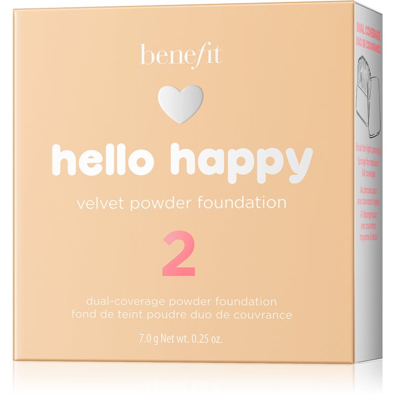 Benefit Hello Happy Velvet Powder Foundation компактна пудра відтінок 2 Light Neutral 7 гр