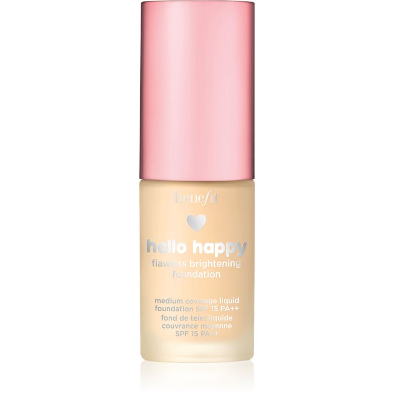 

Benefit Hello Happy Flawless Brightening Foundation Mini відновлюючий тональний крем SPF 15 відтінок 02 Light Warm