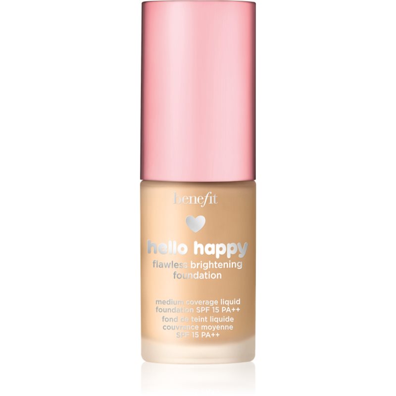 

Benefit Hello Happy Flawless Brightening Foundation Mini відновлюючий тональний крем SPF 15 відтінок 03 Light Neutral Warm