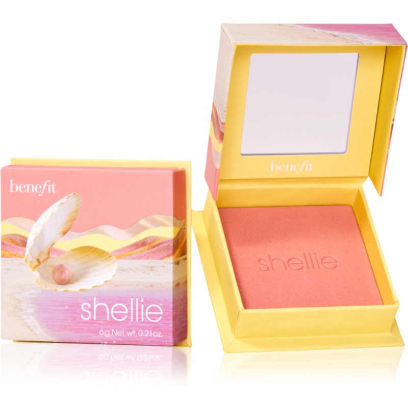 Benefit Shellie WANDERful World púdrová lícenka odtieň Warm-seashell pink 6 g