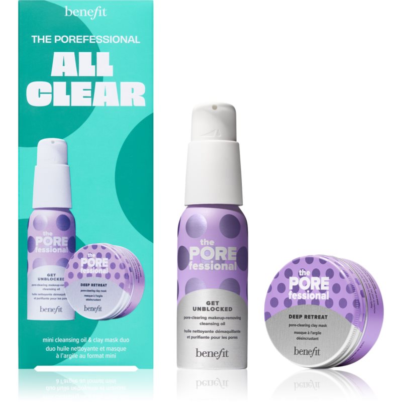 Benefit The POREfessional All Clear – Cleansing Oil & Clay Mask Duo Set sada pre starostlivosť o pleť