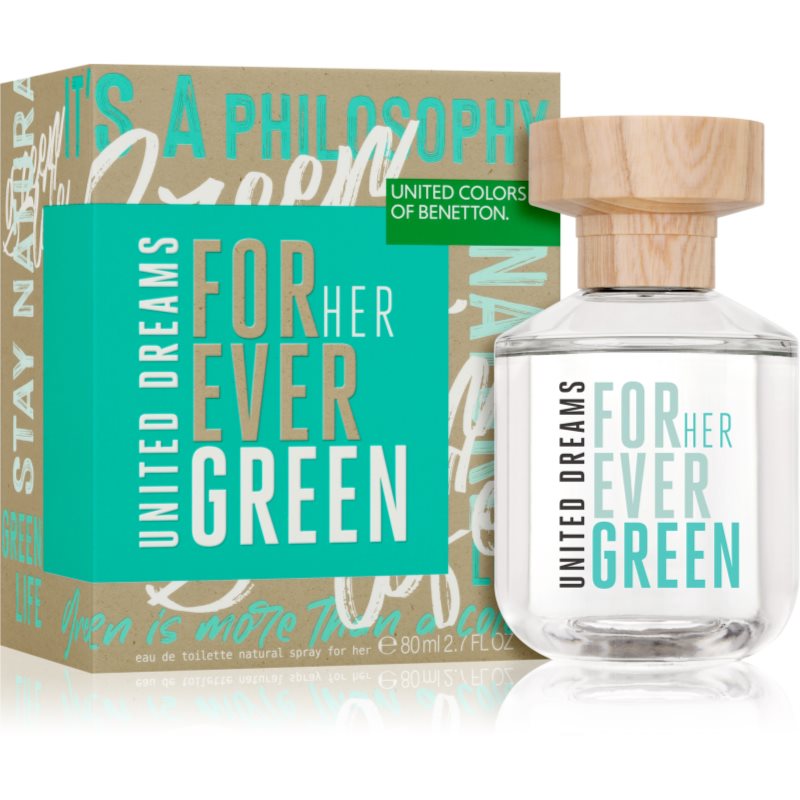 Benetton United Dreams For Her Forever Green Eau De Toilette Pour Femme 80 Ml