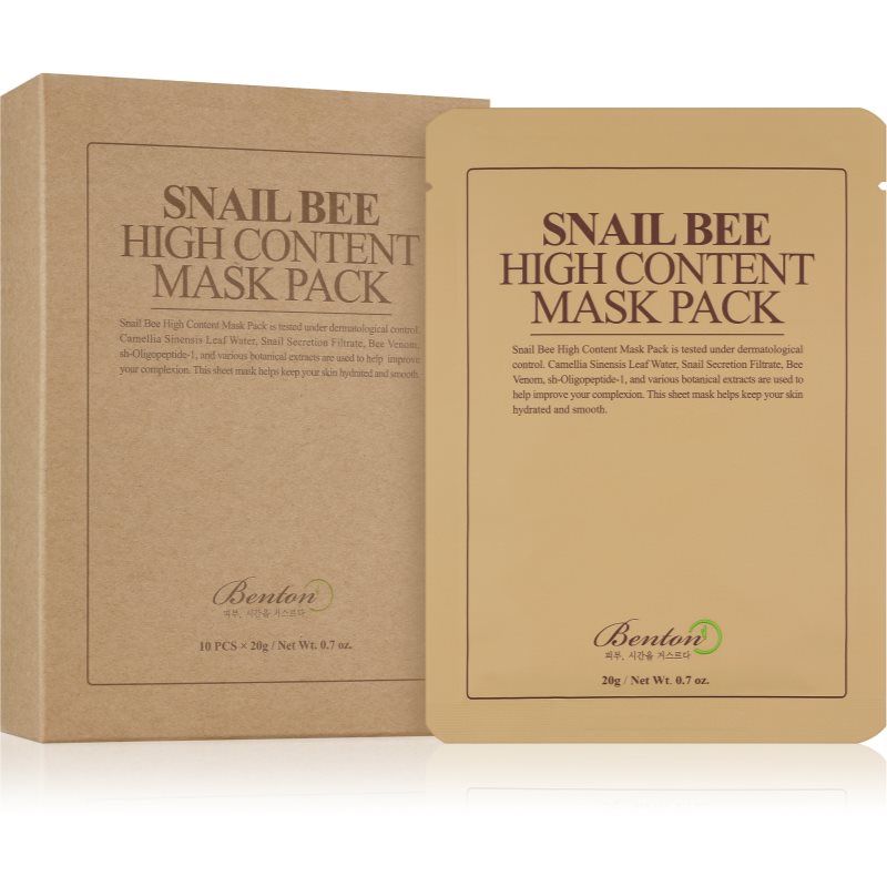 

Benton Snail Bee тканинна маска для комплексного догляду з екстрактом равлика 10 ×