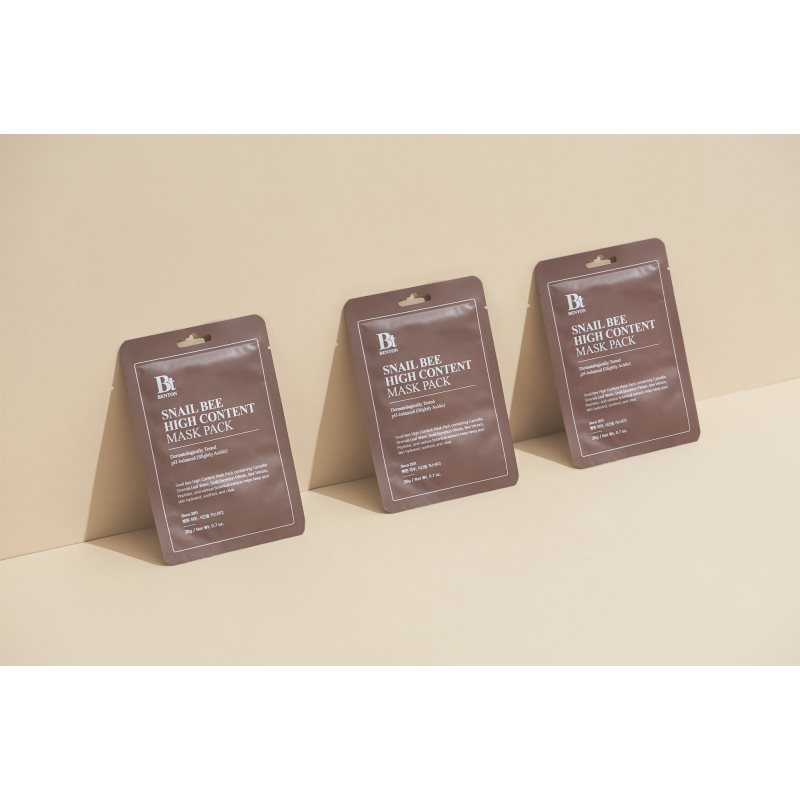 Benton Snail Bee plátýnková maska pro kompletní péči s hlemýždím extraktem 10 × 20 g (obrázek 3)