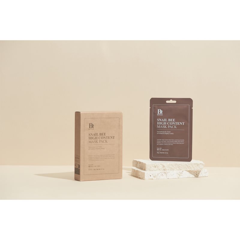 Benton Snail Bee plátýnková maska pro kompletní péči s hlemýždím extraktem 10 × 20 g (obrázek 5)