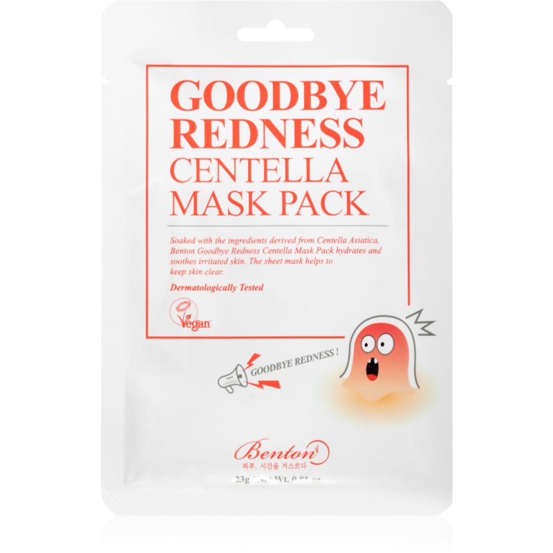 Benton Goodbye Redness Centella zklidňující plátýnková maska pro problematickou pleť, akné 10 ks
