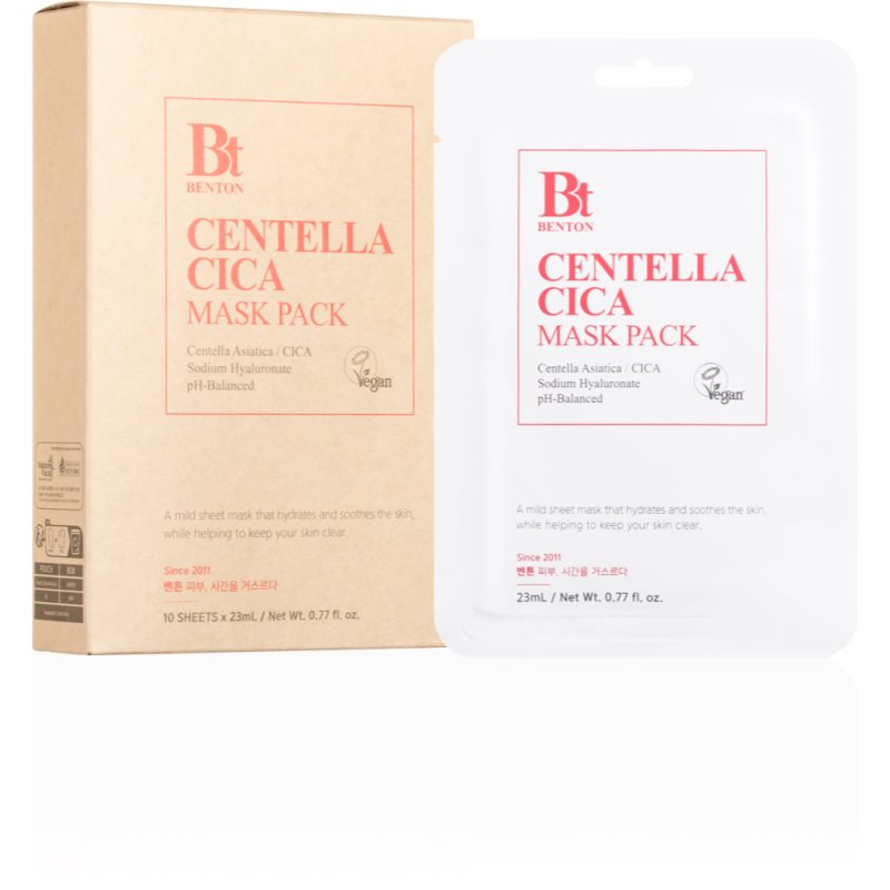 Benton Goodbye Redness Centella zklidňující plátýnková maska pro problematickou pleť, akné 10 ks