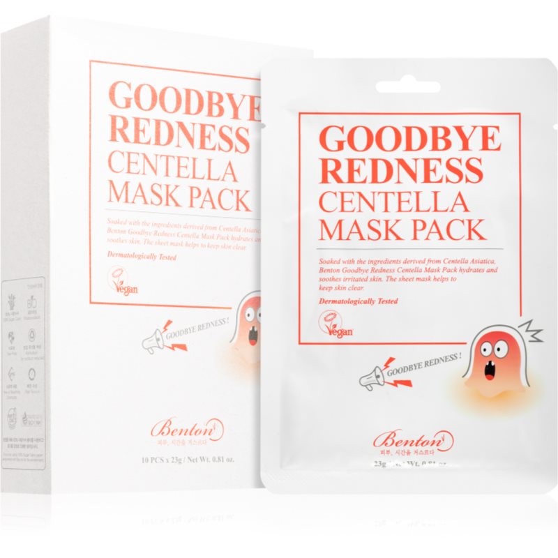 Benton Goodbye Redness Centella заспокійлива косметична марлева маска для проблемної шкіри 10 кс