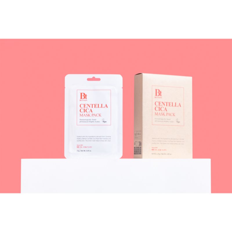 Benton Goodbye Redness Centella zklidňující plátýnková maska pro problematickou pleť, akné 10 ks (obrázek 4)