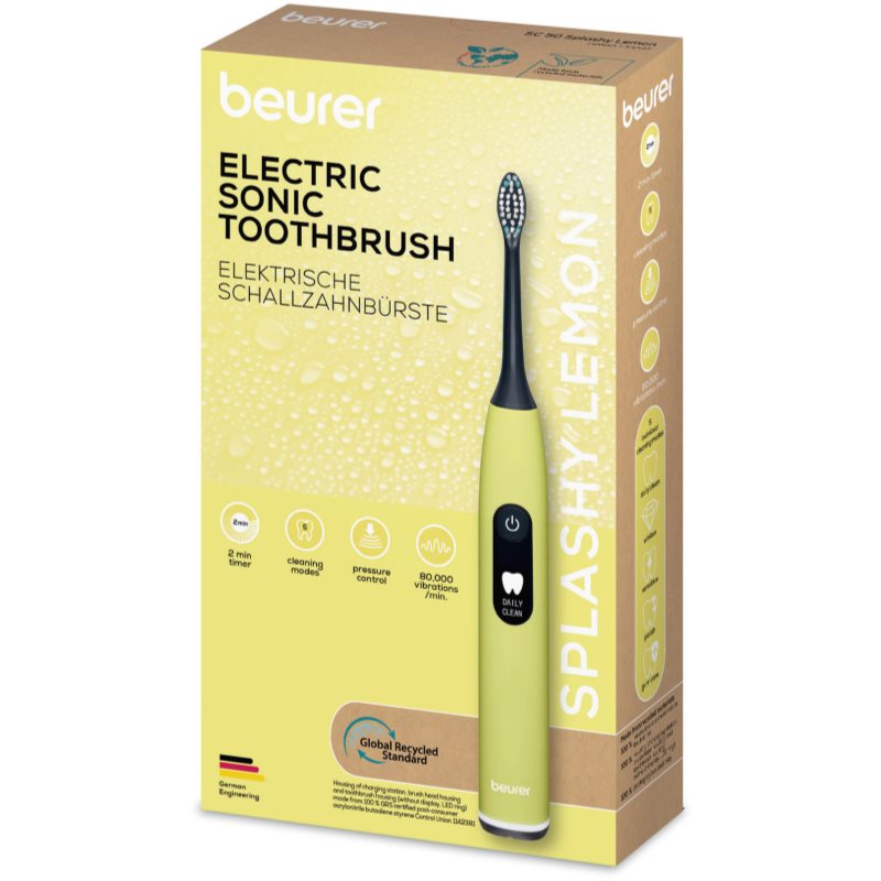 BEURER BEU-SC50 elektrische Schallzahnbürste lemon 1 St. (Bild 9)