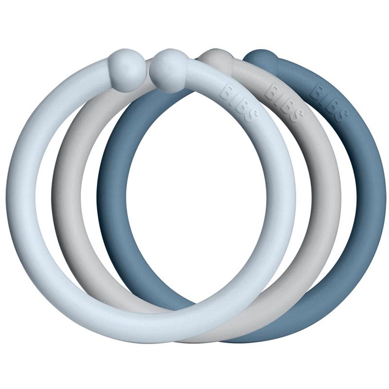 BIBS Loops závěsné kroužky Baby Blue / Cloud / Petrol 12 ks