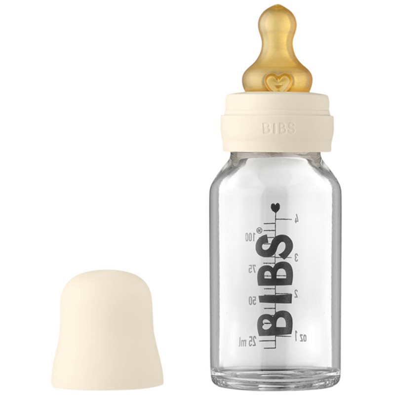 BIBS Baby Glass Bottle 110 ml steklenička za dojenčke Ivory 110 ml