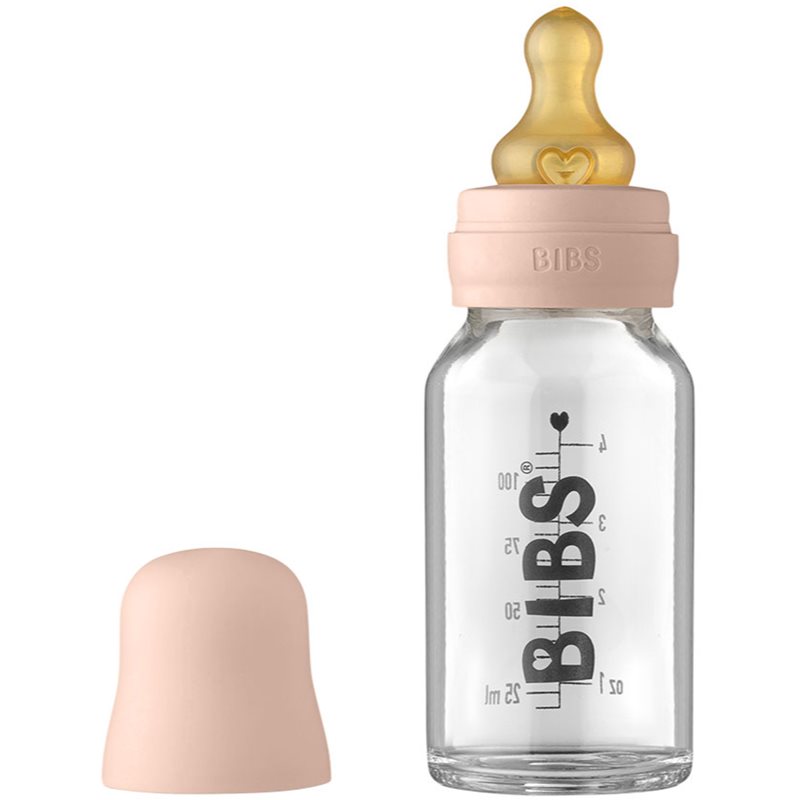 BIBS Baby Glass Bottle 110 ml steklenička za dojenčke Blush 110 ml