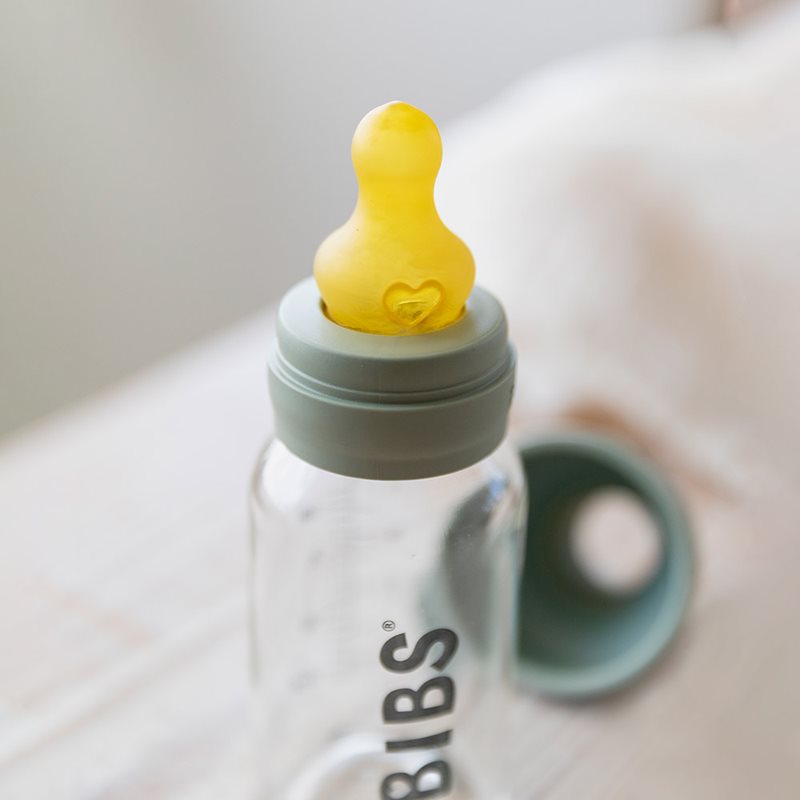 BIBS Baby Glass Bottle 110 Ml Baby Bottle Sage 110 Ml
