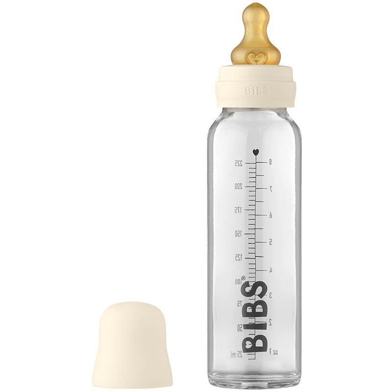 BIBS Baby Glass Bottle 225 ml kūdikių buteliukas Ivory 225 ml