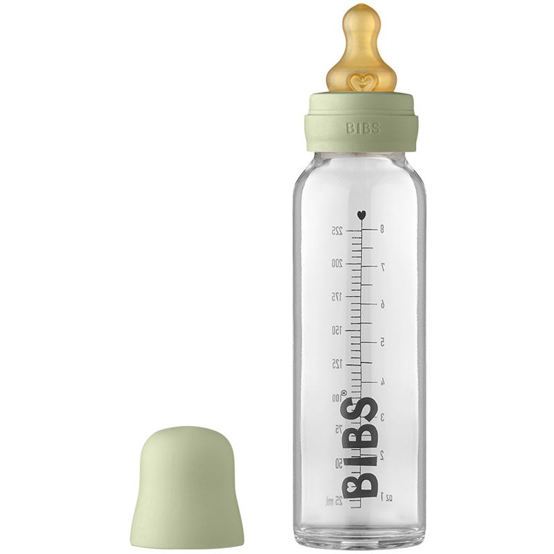 BIBS Baby Glass Bottle 225 ml kūdikių buteliukas Sage