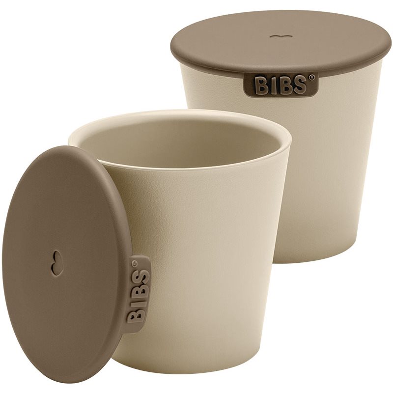 BIBS Cup Set cup with cap Vanilla 2 pc

