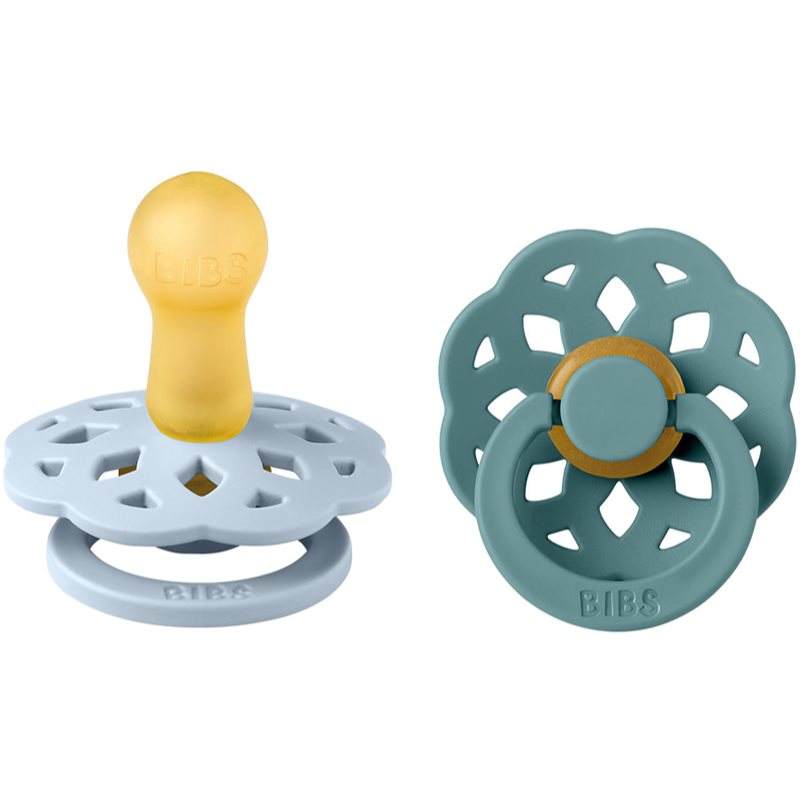 Thumbnail - BIBS Boheme Natural Rubber Size 2: 6+ months Schnuller Baby Blue / Island Sea 2 St.