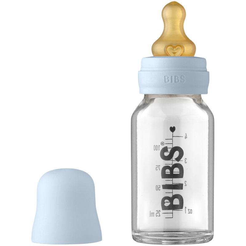 BIBS Baby Glass Bottle 110 ml baby bottle Baby Blue 110 ml
