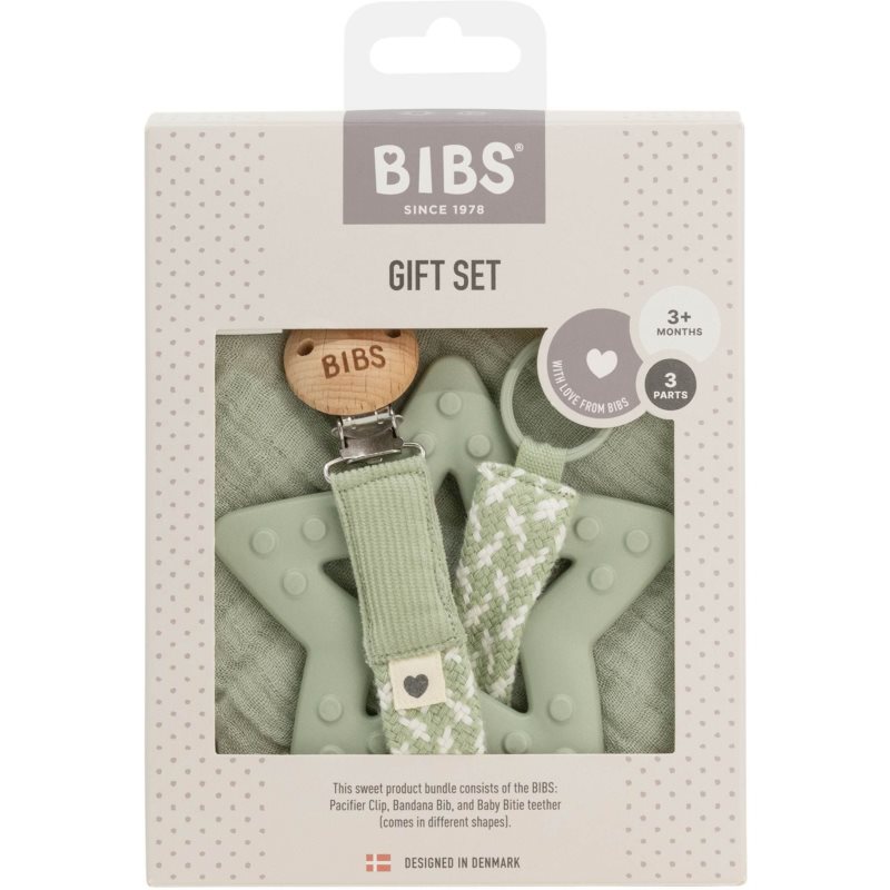 BIBS Baby Gift Set Small подарунковий набір Sage 3+ Months(для малюків до року)