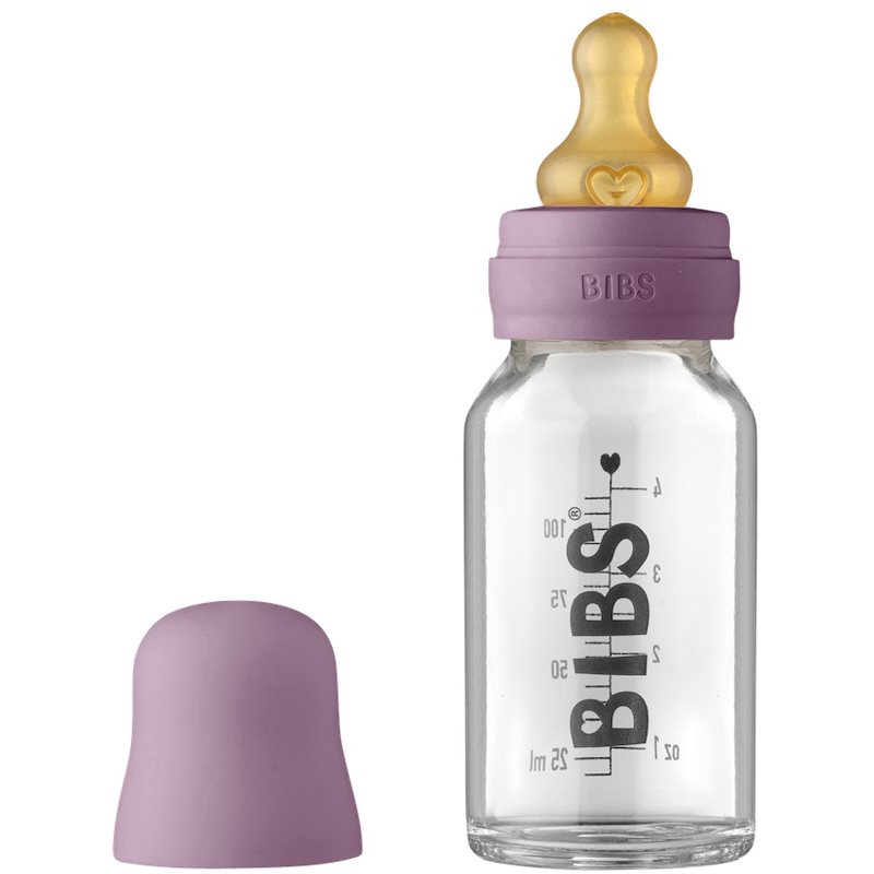 BIBS Baby Glass Bottle 110 Ml Baby Bottle Mauve 110 Ml