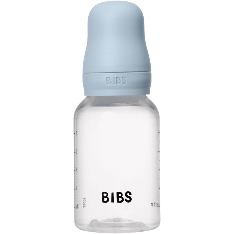 BIBS Anti-Colic Baby Bottle Silicone antikoliková lahev se silikonovým dudlíkem Baby Blue 150 ml