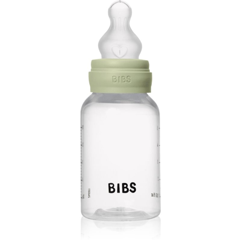 BIBS Anti-Colic Baby Bottle Silicone antikoliková lahev se silikonovým dudlíkem Sage 150 ml