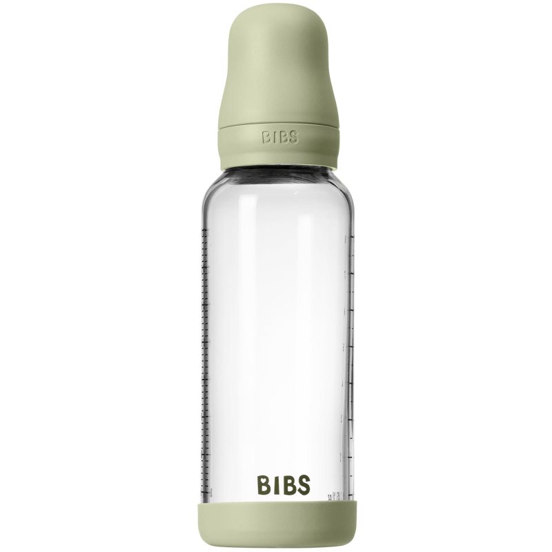 BIBS Baby Glass Bottle Round Latex antikoliková lahev Sage 240 ml