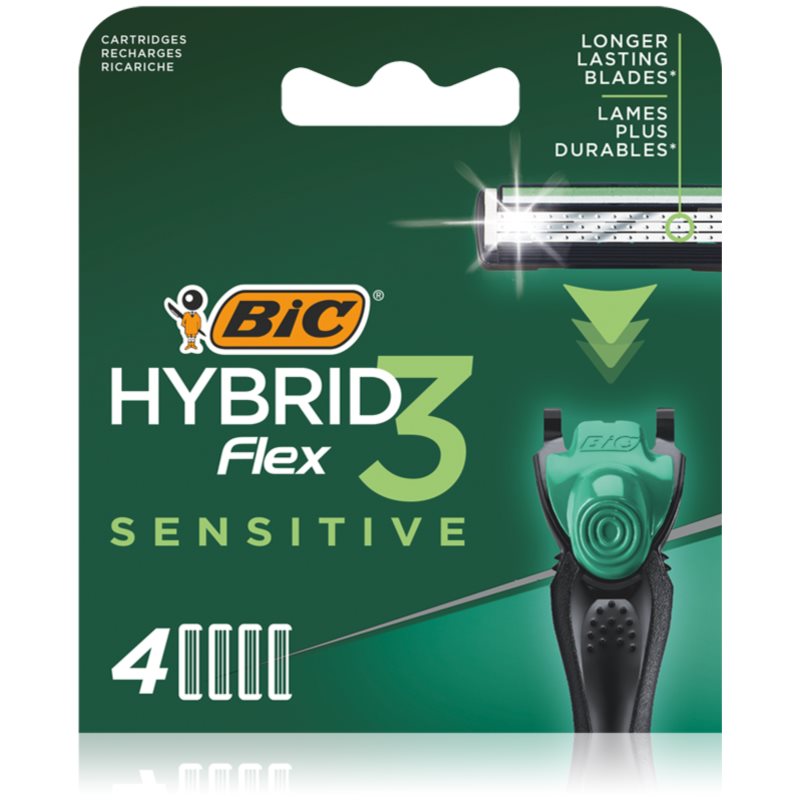 BIC FLEX3 Hybrid Sensitive pakaitiniai peiliukai, 4 vnt.