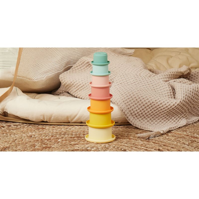 Bieco Silicone Stacking Cups Tropical Vibes stohovací kelímky 12 m+ 7 ks (obrázek 3)
