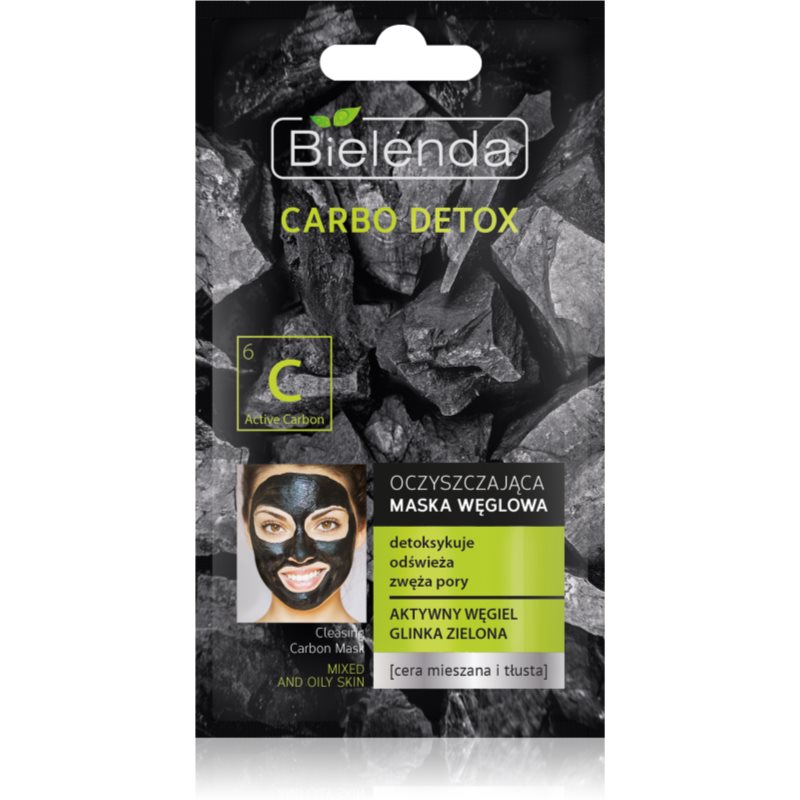 Bielenda Carbo Detox Active Carbon čisticí maska s aktivním uhlím pro mastnou a smíšenou pleť 8 g