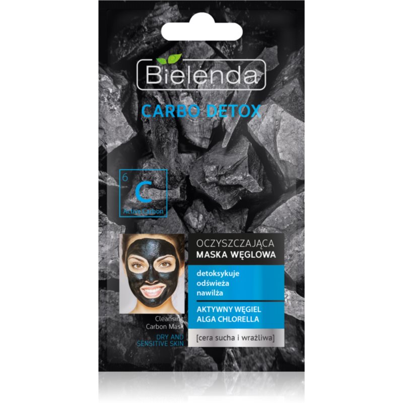 Bielenda Carbo Detox Active Carbon очищуюча маска з активованим вугіллям для сухої та чутливої шкіри 8 гр
