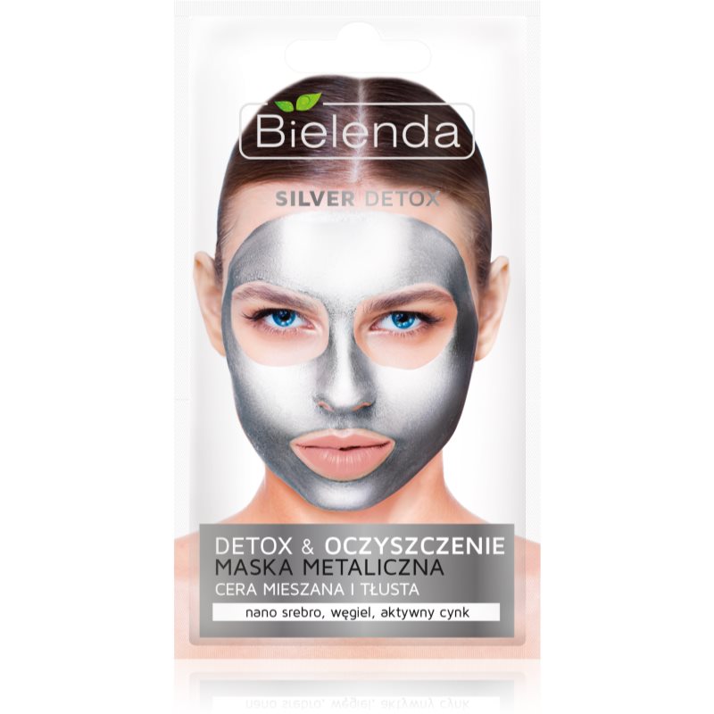 Bielenda Metallic Masks Silver Detox очищуюча детокс- маска для комбінованої та жирної шкіри 8 гр