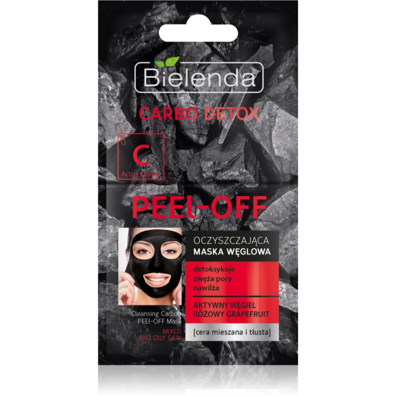 E-shop Bielenda Carbo Detox Active Carbon slupovací pleťová maska s aktivním uhlím pro mastnou a smíšenou pleť 2 x 6 g