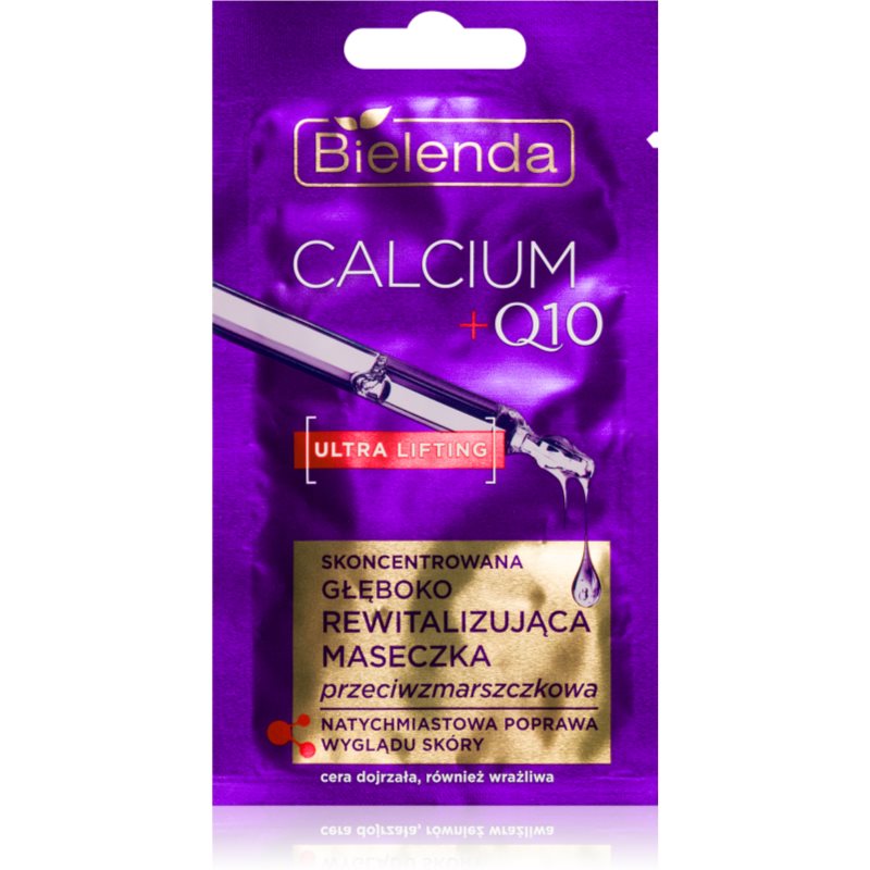 Bielenda Calcium + Q10 Concentrated deeply revitalizing anti-wrinkle mask maska za obraz proti gubam 8 g