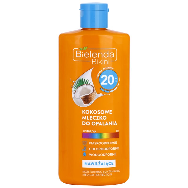

Bielenda Bikini Coconut зволожуюче молочко для засмаги SPF 20