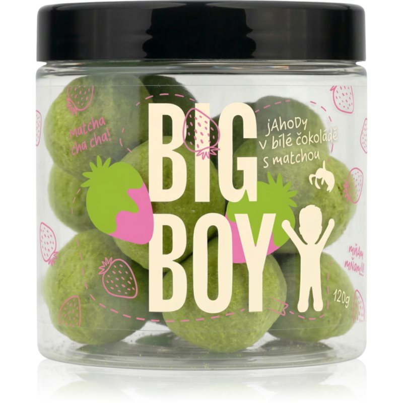 Big Boy Jahody v matcha a bílé čokoládě sušené ovoce v čokoládě 120 g