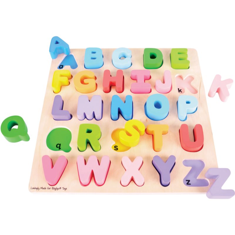 Bigjigs Toys Wooden Alphabet aktivity vkládačka 18m+ 26 ks