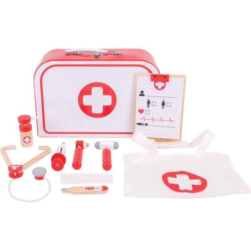 Bigjigs Toys Doctor’s Kit sada hraček ze dřeva 3 y+ 10 ks