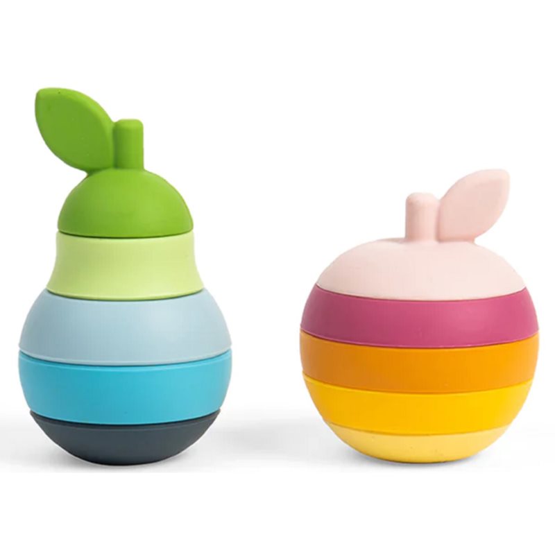 E-shop Bigjigs Toys Stacking Apple & Pear stohovací kelímky 1 y+ 2x5 ks