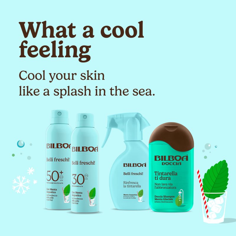 Bilboa Belli Freschi opalovací sprej s mátou peprnou SPF 50+ 150 ml (obrázek 3)